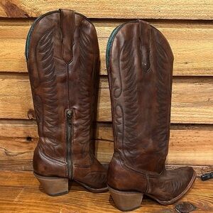 Brown Leather Cowboy Boots womens